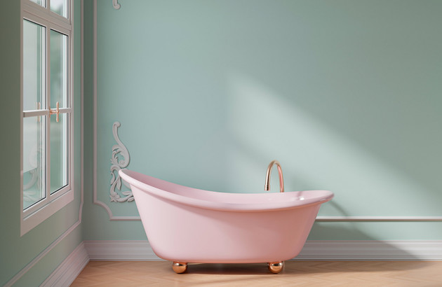 Des sanitaires rose pour une touche Vintage !