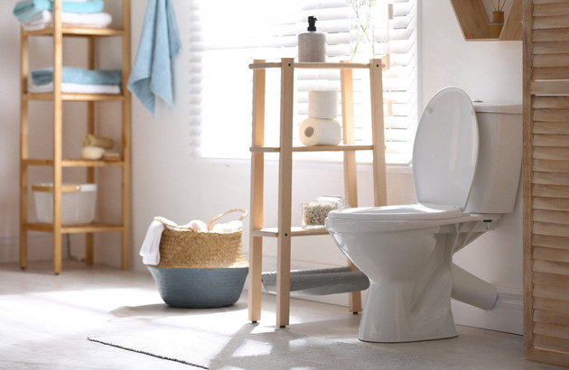 Meuble wc pour papier toilette effet bois blanc