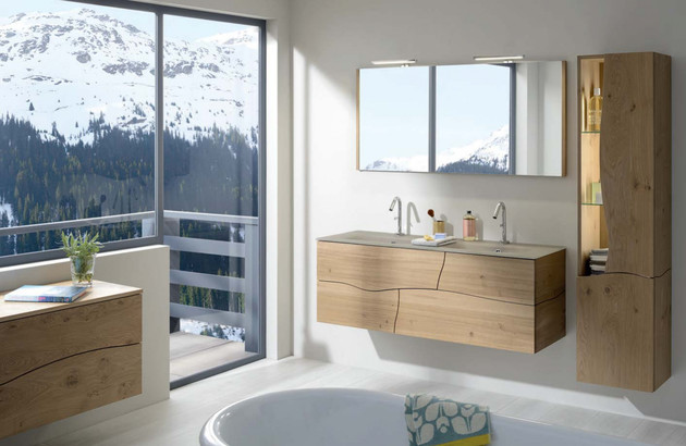 Meubles Sherwood de Sanijura pour une salle de bain naturelle