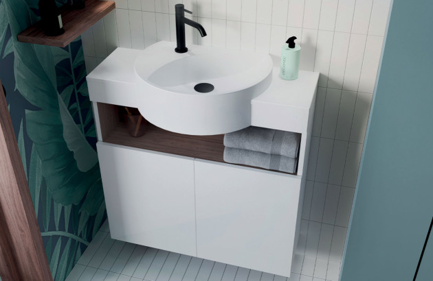 Le meuble de salle de bains Astuce de Decotec, un gain de place par excellence