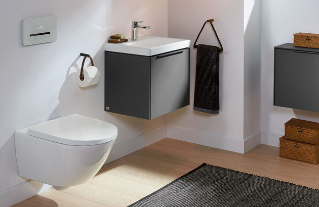 Petit toilettes avec WC compactes Subway 3 twistflush de Villeroy & Boch
