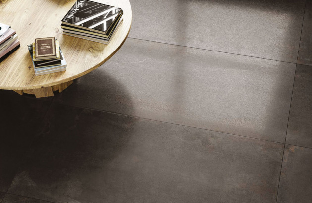 carrelage lappato dans un salon modèle Palerme de chez Piemme