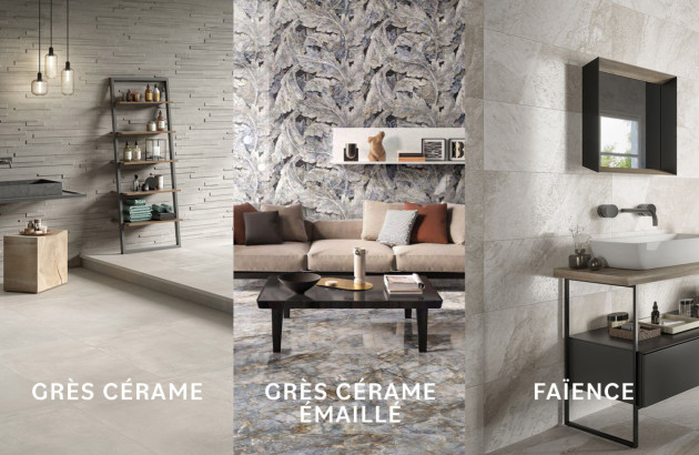 différents types de carrelages entre grès cérame, grès cérame émaillé et faïence