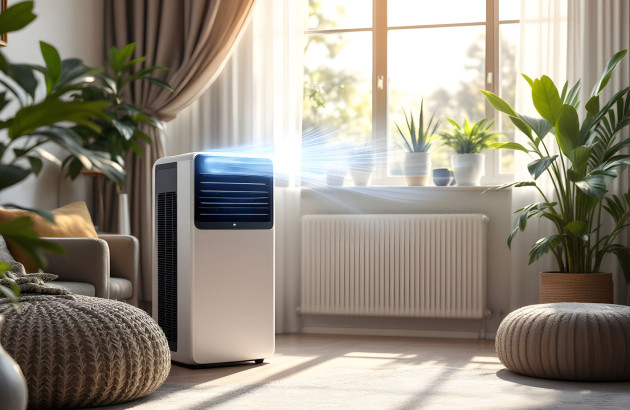 climatiseur monobloc installé dans une pièce à vivre