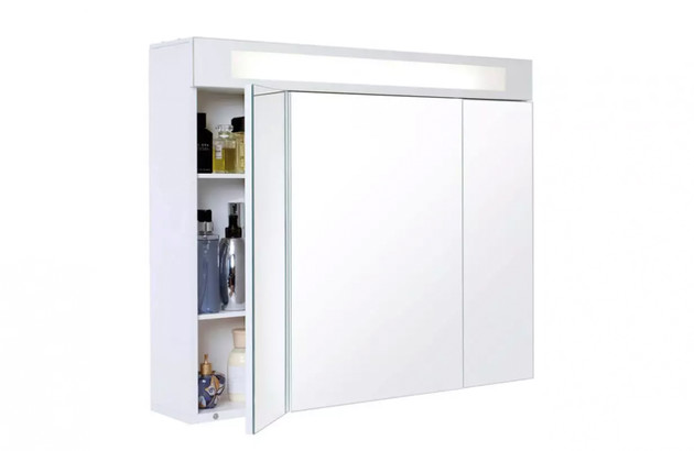 armoire 3 portes Mirage avec rangement de côté et éclairage