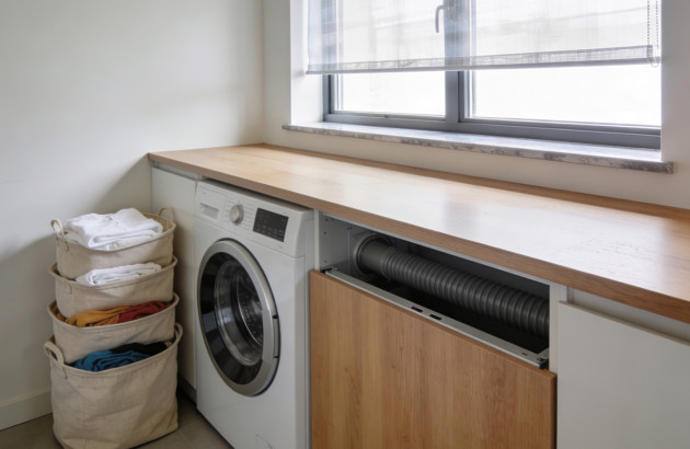 Machine à laver avec conduit de ventilation intégré