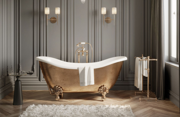 Baignoire sur pieds en cuivre