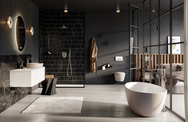 Salle de bains noire et bois : une ambiance chic et sophistiquée