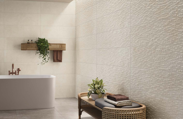 Ambiance Zen dans une salle de bains avec du carrelage 3d