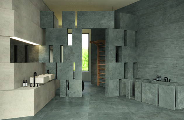 Carrelage salle de bain effet béton