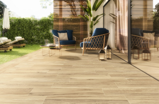 Carrelage de terrasse imitation parquet Mottaret par Settecento