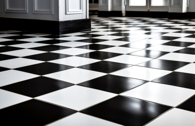 Carrelage noir et blanc daminer ambiance vintage
