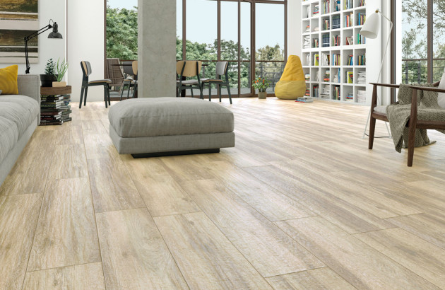 Carrelage poli imitation bois