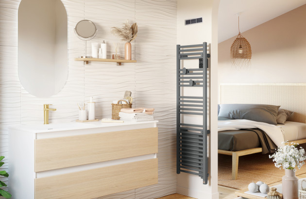Chambre parentale style scandinave avec salle de bains 