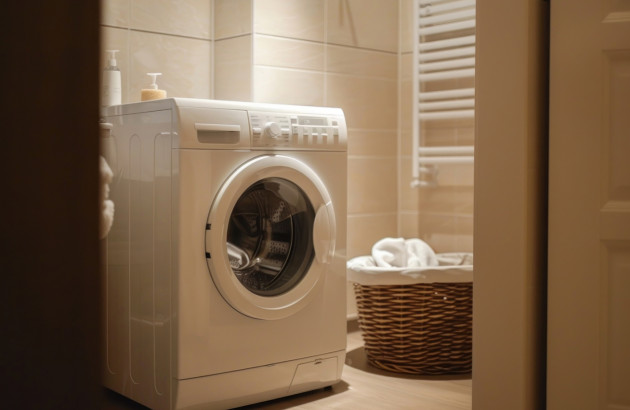Lave-linge dans une salle de bains