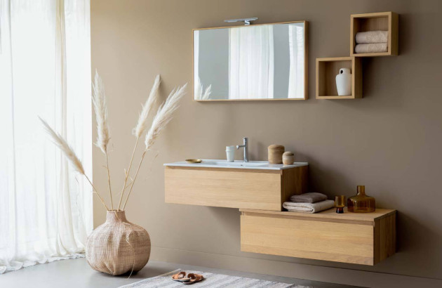Petits meubles de salle de bains en bois