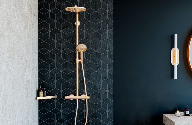 Colonne de douche dorée Raindance S 240 PowderRain de Hansgrohe