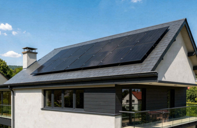 Maison équipée de panneaux solaires monocristallins pour l’autoconsommation d’électricité
