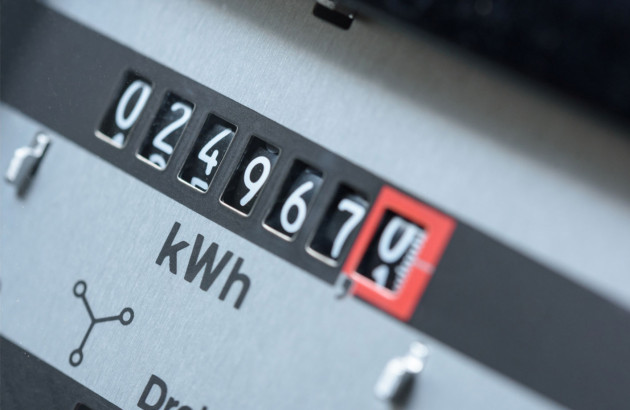 Cadrant d'un compteur d'électricité en kWh