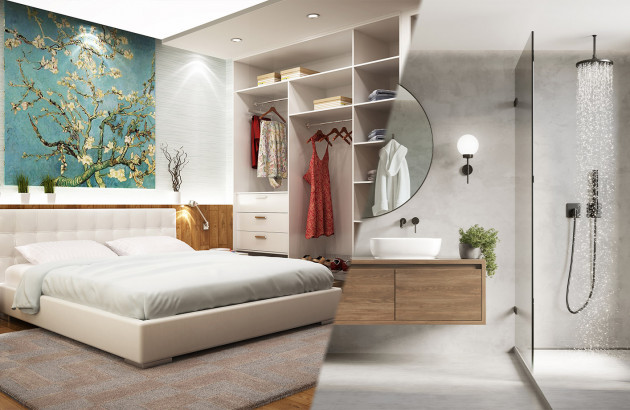 Lié votre chambre avec votre salle de bains pour une nouvelle esthétique