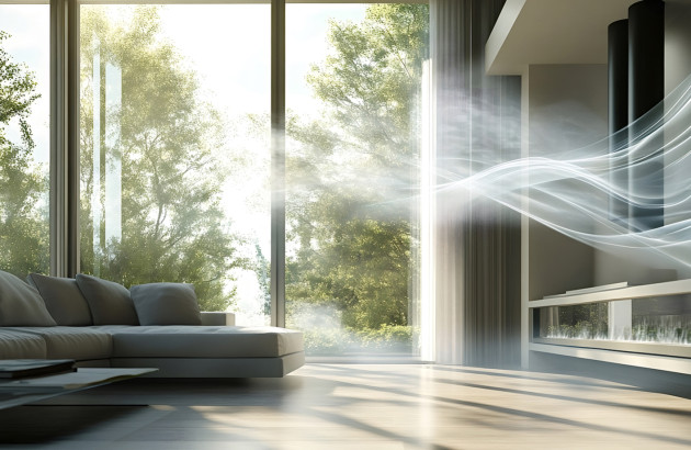 Air qui se diffuse dans un salon de maison