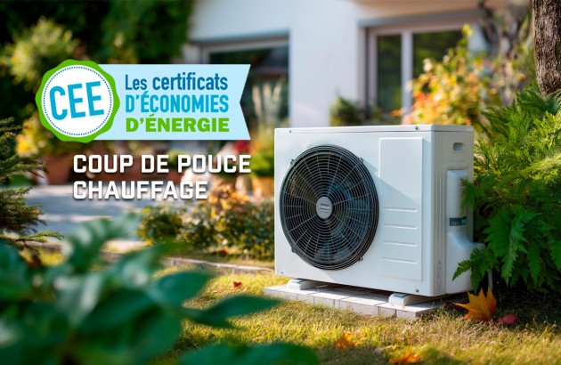 Pompe à chaleur illustrant le dispositif des certificats d’économies d’énergie et le Coup de pouce chauffage.