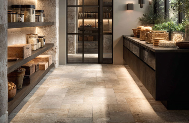 Cellier de grande maison avec stockage de denrées alimentaires