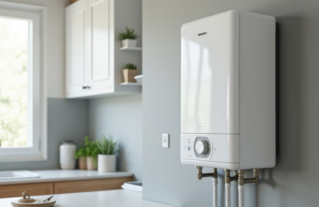 Chauffe-eau plat dans une maison