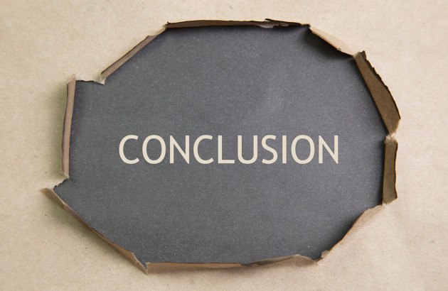 Conclusion inscrit sur un morceau de carton