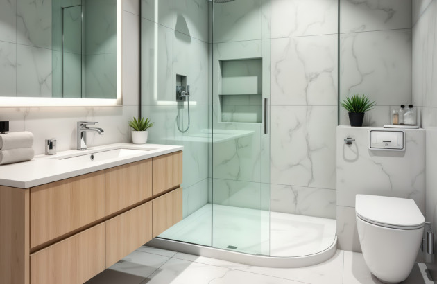 Petite salle de bains bien aménagée