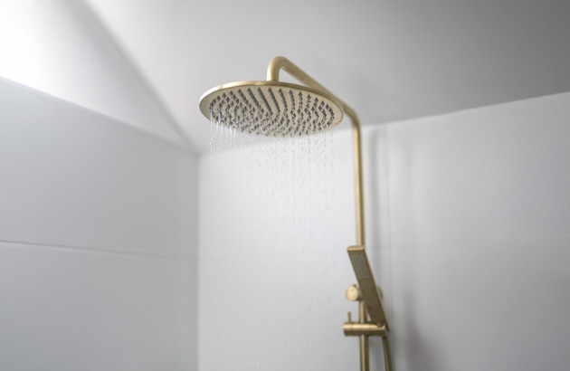 Colonne de douche dorée