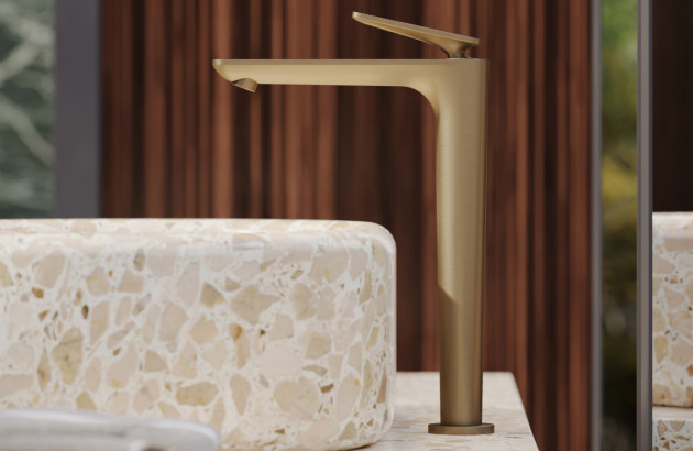 Mitigeur vasque finition or brossé