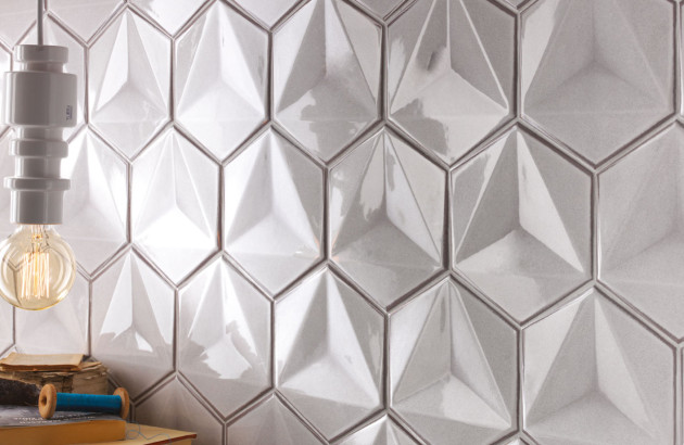Carrelage mural hexagonal texturé