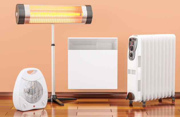 4 différents appareils de chauffage réunis dans une pièce