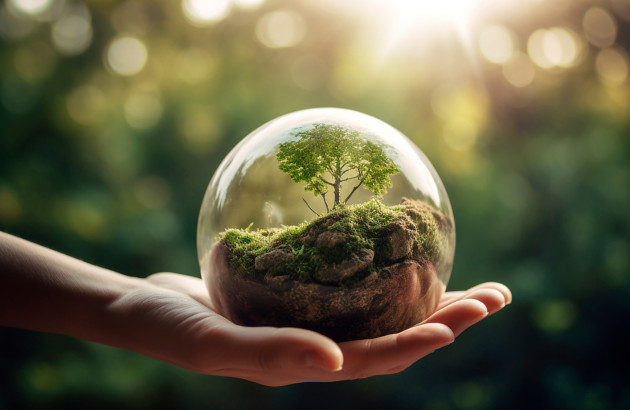 environnement préservé dans une main