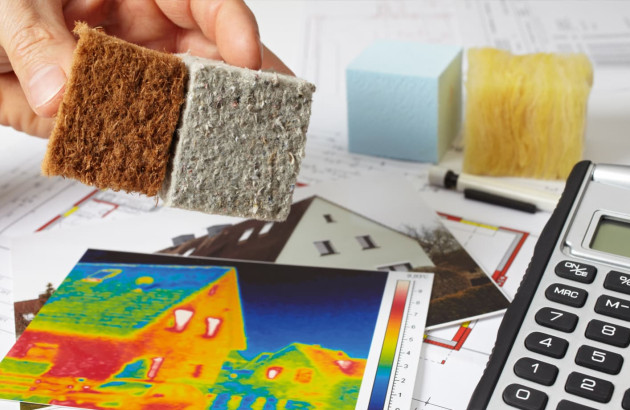 visuel de déperdition de chaleur, étude pour travaux d'isolation de maison