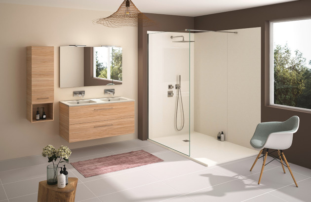 Style de décoration de salle de bains bois pour une ambiance cosy.