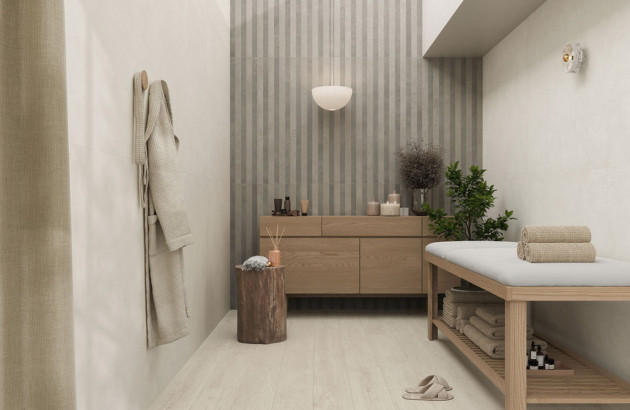 Pièce dans une maison avec du carrelage aux belles finitions