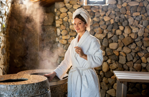 Femme qui profite de son hammam