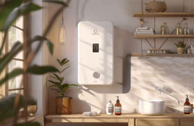 Chaudière moderne dans une salle de bains