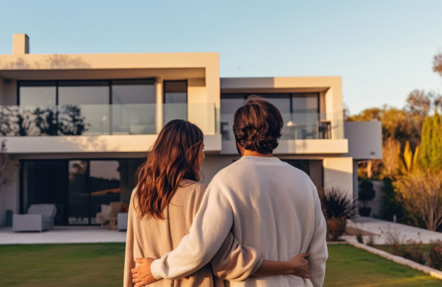 Couple qui envisage de mettre un éco-toit