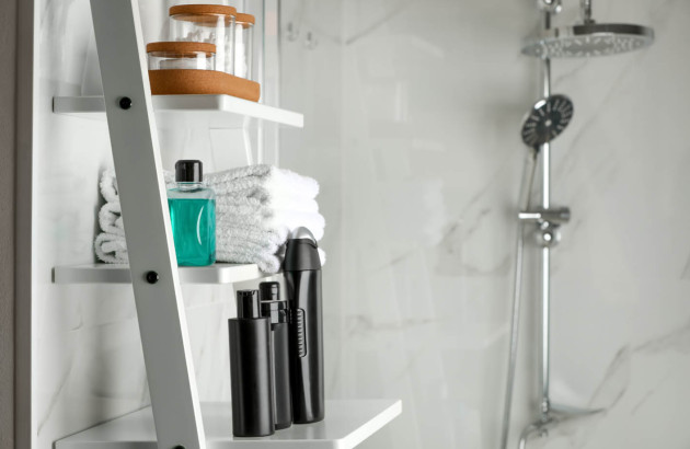 Étagère de douche blanc