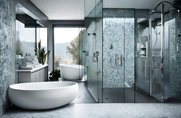 Grande paroi de douche battante 