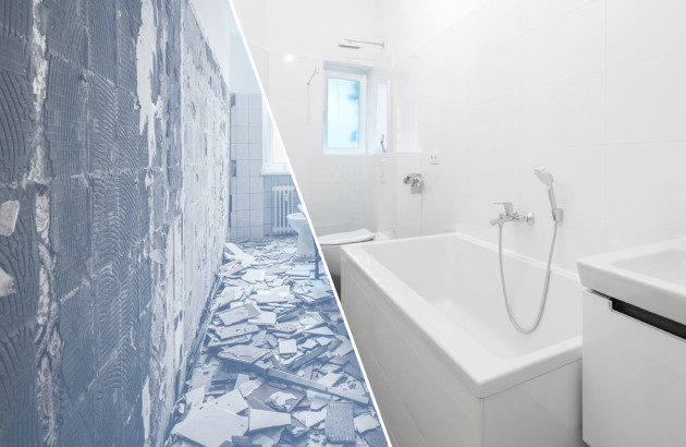 Salle de bains avant et après rénovation