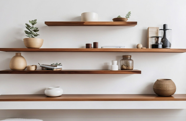 Tablettes en bois pour rangement