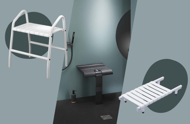 3 sièges de douche sur pieds