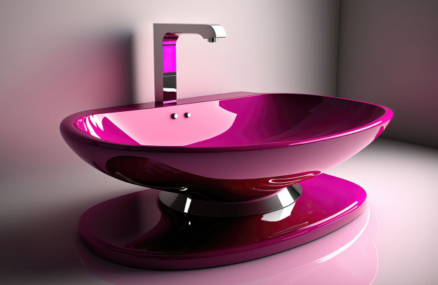 Vasque brillante couleur rose