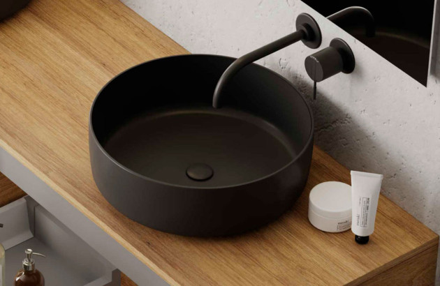 Vasque noire moderne pour salle de bains