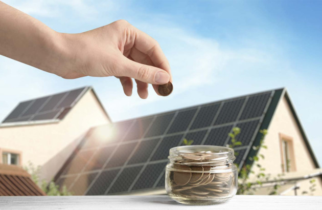 Visuel symbolique représentant les économies liées à l'installation de panneaux solaires