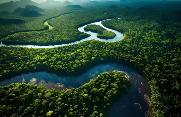 Vue aérienne d'une jungle